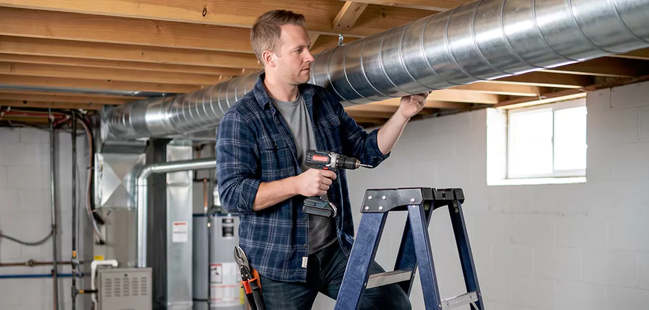 Exposed Spiral Ductwork in Piscataway