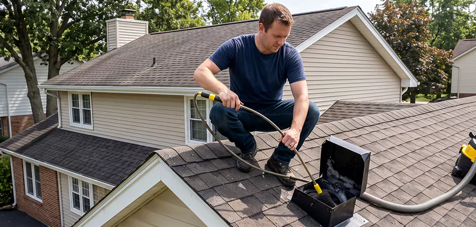 Multi-Story Roof Dryer Vent Cleaning in Piscataway